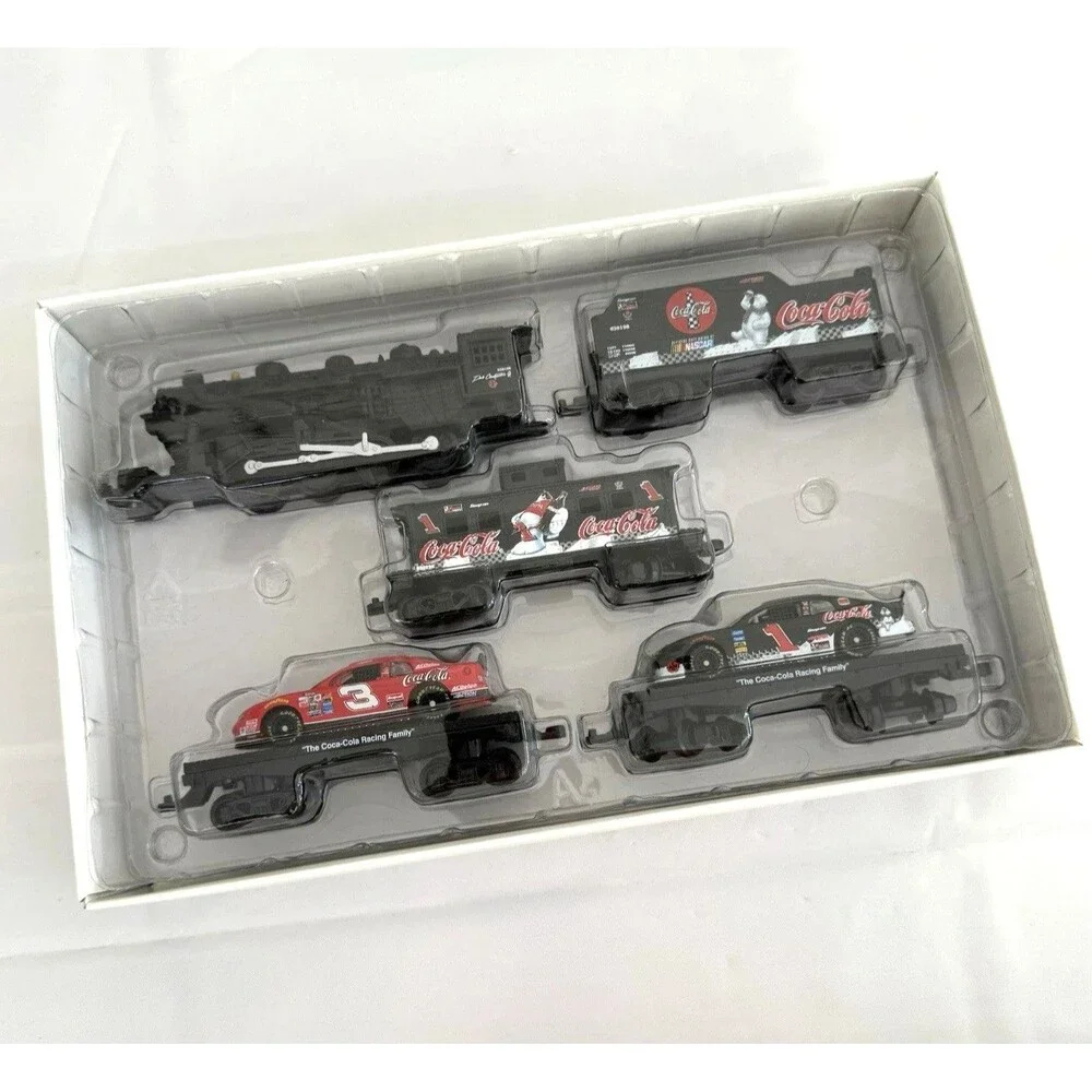 1998 Dale Earnhardt Dale Jr Coca Cola Coke Nascar 7pc HO Train Set Collectible